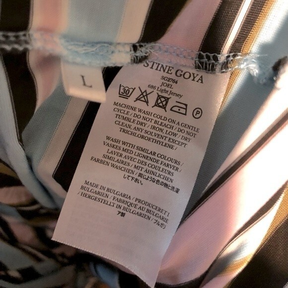 Stine Goya Joel Midi Dress Striped Long Sleeve Pastels Azure Stretch Jersey L - Picture 5 of 5